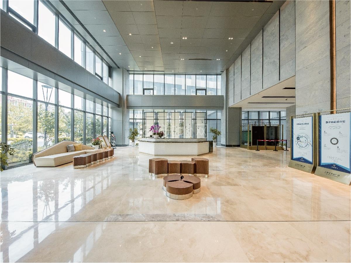 河南科创中心 大堂 圆形前台 休闲沙发区